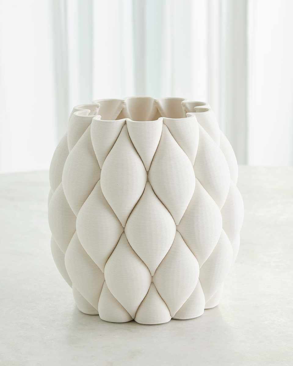 Pillowed 3D Printed Vase, Large 10"